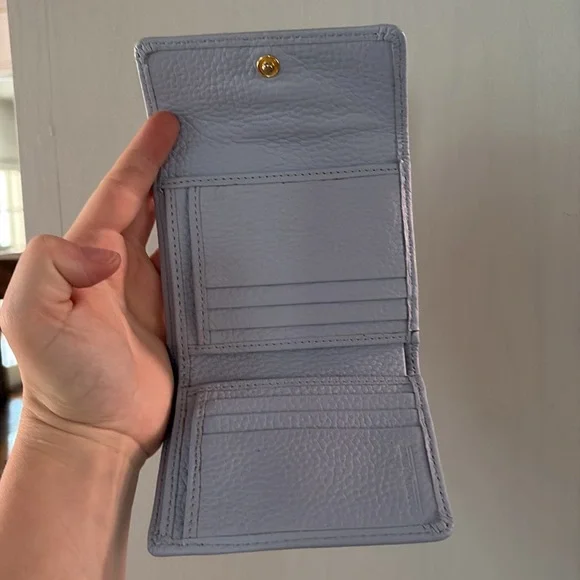 Dooney & Bourke Pebble Grain Small Flap Wallet Periwinkle - Picture 4 of 6